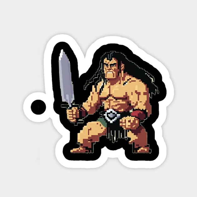 pixel barbarian Sticker by rocknerd